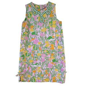 Lilly Pulitzer Girls' Shift Dress Featuring Fish/Coral Pattern Size 12